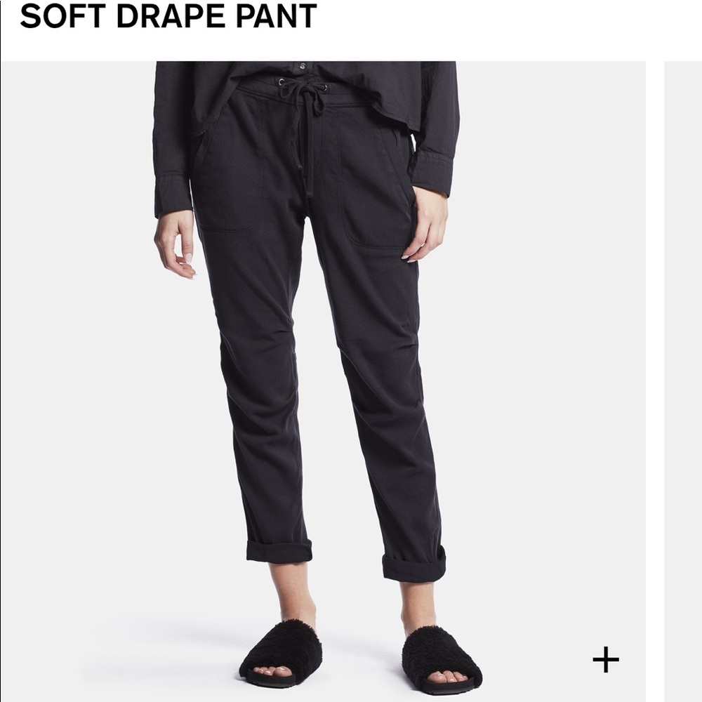 James Perse soft drape pant in french navy. Size 0